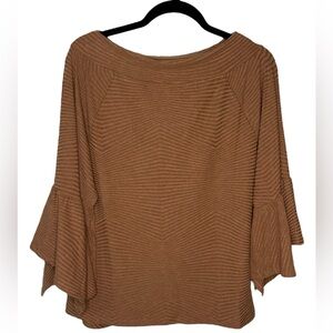 Brown Bell Sleeve Top